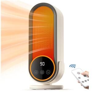 Space Heater Indoor Efficient Adjust Therm,1200W PTC Rapid,Ceramic,Remote,Timer
